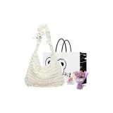 Белый+эксклюзивная сумка для покупок+поздравительная открытка+сушеный цветок