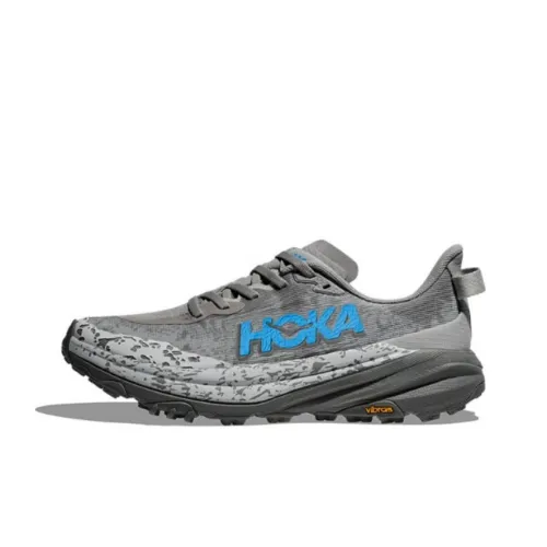 HOKA ONE ONE Slip-resistant и дышащие низкие кроссовки для бега по пересеченной местности женские серо-голубые