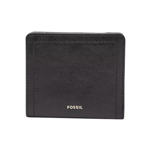 FOSSIL Кожа Кошелек Маленький Мужской Черный