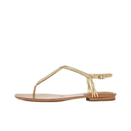 Veronica Beard Amelia T One Strap Sandals Women's Gold