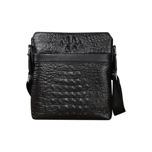 DOSRFINI Сумка через плечо из коровьей кожи Мужская Черная