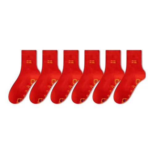 Mulong Family Носки Crew Мужские 6 пар смешанные цвета