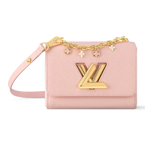 LOUIS VUITTON Twist GRAIN LEATHER Сумка через плечо Маленькая Женская Розовая