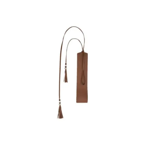 MaxMara Кисточка Украшение Телячья кожа Цепи для талии Унисекс Коричневый Ширина 8 см