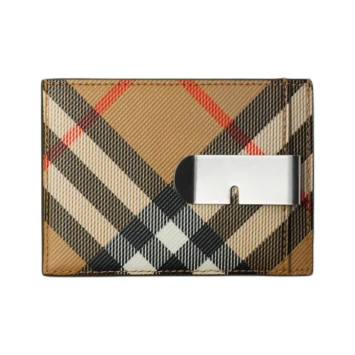 Burberry Футляр Для Карт В Клетку С Зажимом Для Банкнот Три Отделения Для Карт Отделение По Центру 2 Отделения Со Свободным Доступом
