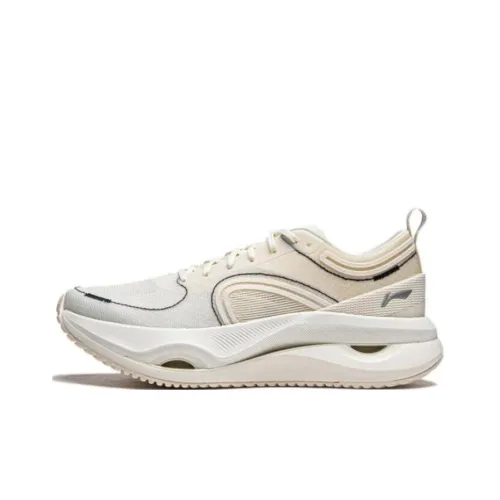 LINING Амортизация Устойчивость к истиранию Легкий Отскок Низкие Беговые кроссовки Женские Экрю