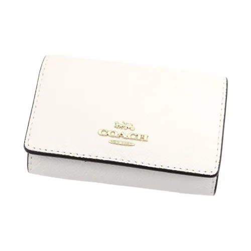 COACH Кожа Монетница Key Pouch Женская Белая