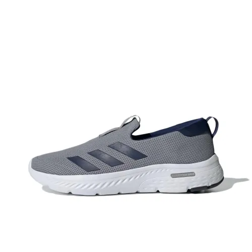 Adidas Cloudfoam Slip-resistant Abrasion-resistant Breathable Low-top Casual Men's Gray Blue White Adidas Cloudfoam Противоскользящий Устойчивый к истиранию Дышащий Низкий Топ Повседневный Мужской Серый Синий Белый