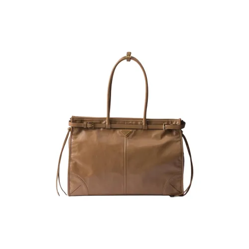 PRADA Bonnie Мягкая кожа через плечо сумка большая женская камео коричневая