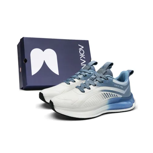 AOKANG Низкий топ Popcorn Casual Беговые кроссовки Мужские Белый Синий