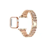 Розово-золотой [Только ремешок + украшенный стразами однополосный чехол]