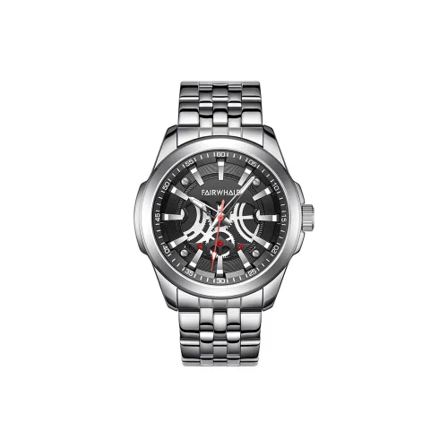 FAIRWHALE Кварцевый механизм металлический ремешок мужские часы черный циферблат