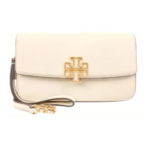 TORY BURCH Britten Коровья кожа Маленькая квадратная сумка через плечо Маленькая женская кремово-белая