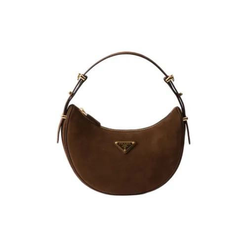 PRADA Suede Leather Portable Crossbody Bag Shoulder Bag Women's Cocoa Brown PRADA Замша Кожа Портативная Сумка через плечо Сумка на плечо Женская Какао-коричневый