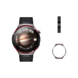 Космическая тема Чехлы для часов + Три циферблата Нержавеющая сталь Ремешок - Черный