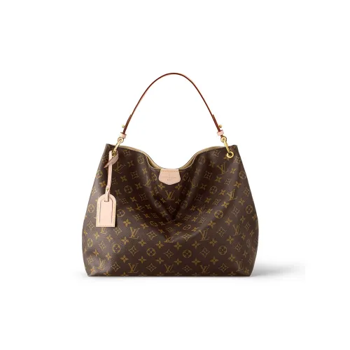 LOUIS VUITTON Graceful Монограмма Покрытый холст Сумка-хобо Тоут Сумка Сумка на плечо Сумка Женская Светлый Умбра