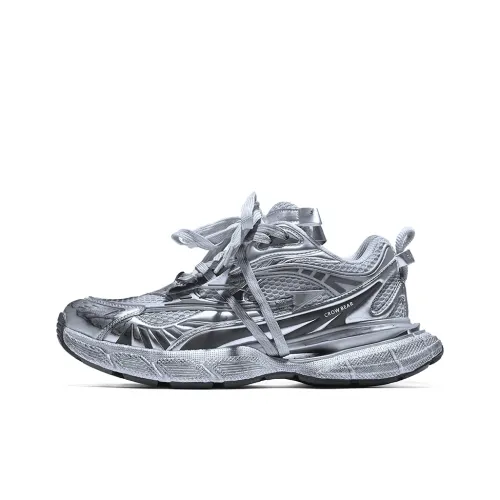 Crow Bear Genesis Clay Dye Series Толстая подошва Низкий топ Ярко-серебристый Грязь Унисекс