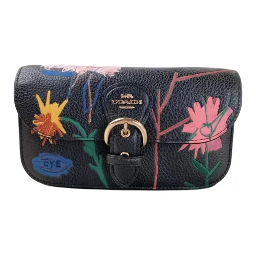 COACH X Basquiat Collaboration Kleo Кожа Сумка через плечо Маленькая Женская Черная