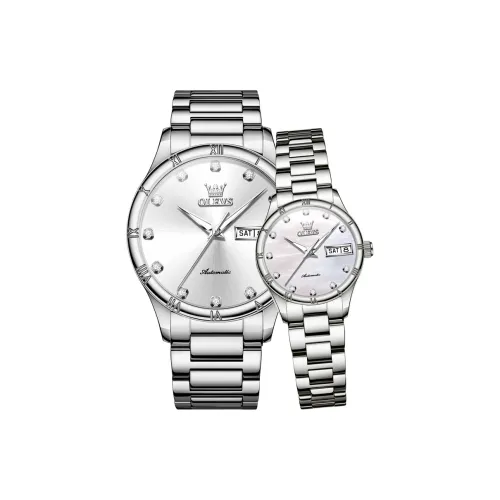 OLEVS Автоматический Механический Механизм Часы Унисекс Белый Циферблат