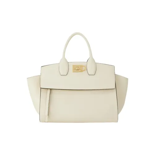 FERRAGAMO Studio Телячья кожа Одно плечо Сумка Средний Женский Экрю