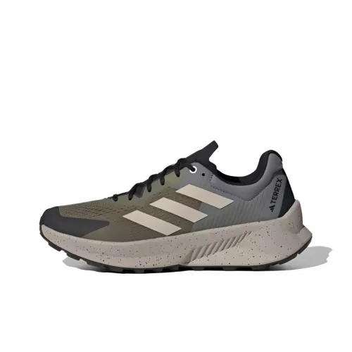 adidas Terrex Soulstride Slip Resistant Abrasion Resistant Низкий Топ Повседневные Беговые кроссовки Мужские Оливково-зеленый