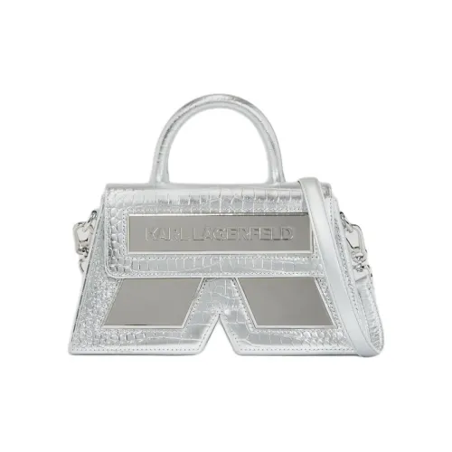 Karl Lagerfeld Сумка через плечо из коровьей кожи маленькая сумка женский стиль цвет серебряный