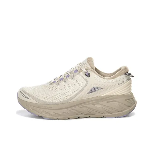 Erke Устойчивые к истиранию низкие кроссовки для бега по пересеченной местности женские бежевые
