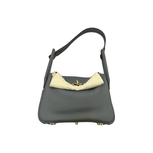 HERMES Lindy Swift Кожа Сумка Сумка через плечо Женская BO Мел Белый