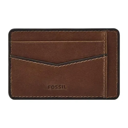 FOSSIL Кожа Картхолдер Стандартный Унисекс Коричневый