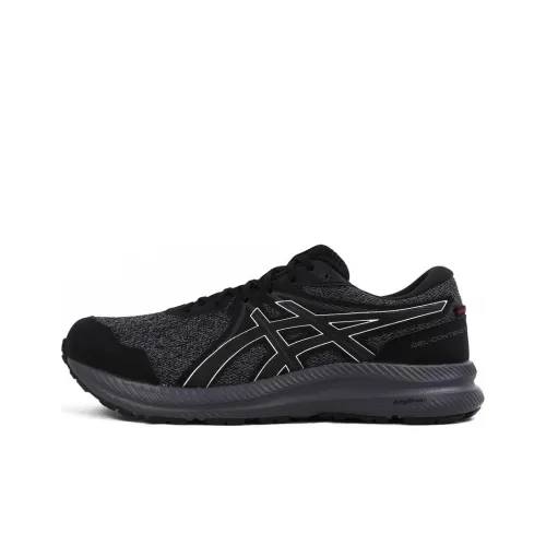 Asics Gel Contend 7 Водонепроницаемый Низкий Топ Повседневные Беговые Кроссовки Мужские Черные Серебряные