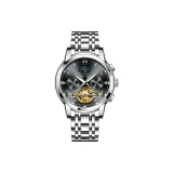 Белый корпус, черный циферблат, белая сталь, полоска