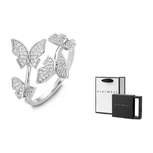 VIVIWELL Циркон Кольца Серебряные Женские