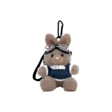 Коричневый кролик - сино-белый свитер (черная цепочка)