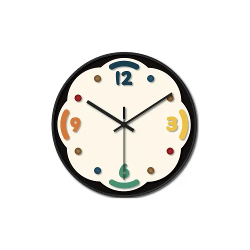 WEESHI Механизм стенового часов с плавным ходом секундной стрелки минималистский стиль с акцентированными цветами на циферблате унисекс бежевый циферблат