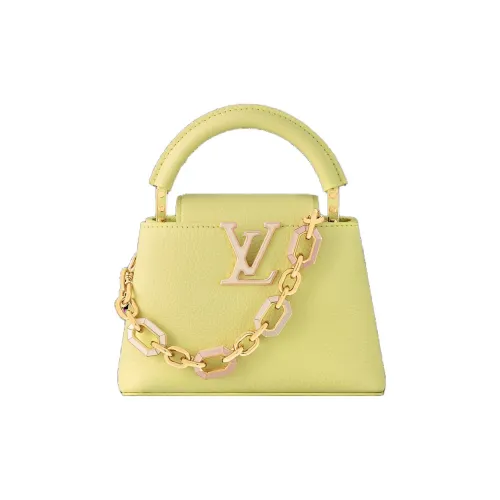 LOUIS VUITTON Capucines Taurillon Кожа Capson Через плечо Одно плечо Сумка Мини Женские Sunbeam Желтый