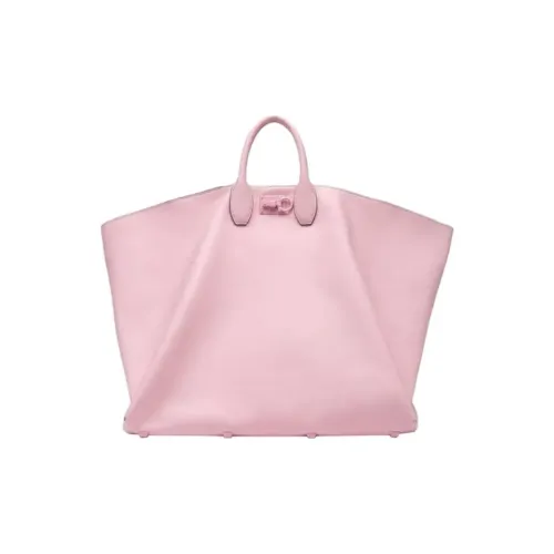 FERRAGAMO Studio Natural Коровья кожа зернистая Тоут Сумка Сумка для покупок Женская Розовая