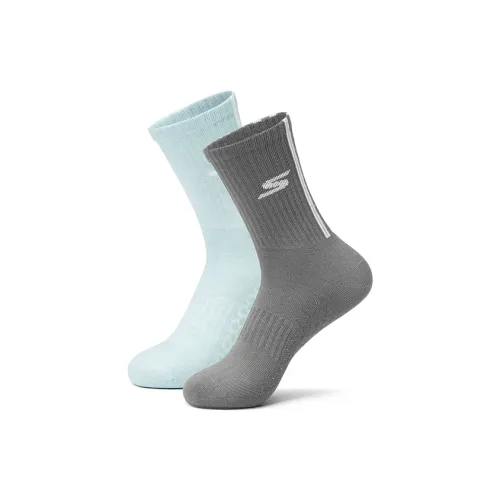 Skechers 2 шт Небесно-голубой + Акулий серый Унисекс MID Носки до икры
