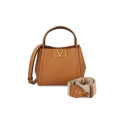Valentino ALLTIME Рельефная Телячья Кожа Сумка через плечо Сумка Маленькая Женская Верблюжий Коричневый