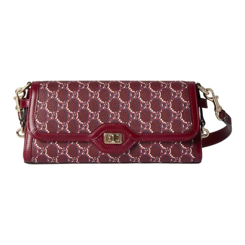 GUCCI Печатный Кожа Сумка через плечо Маленькая Женская Красная