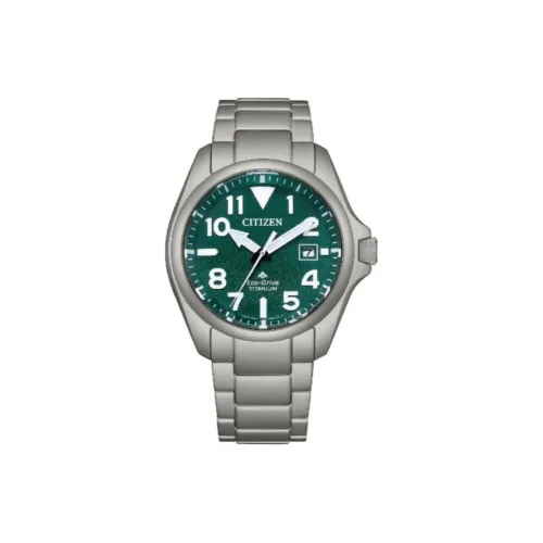 CITIZEN PROMASTER Series Светильник Кварцевый механизм Титан Ремешок Часы Мужские Циферблат Зеленый