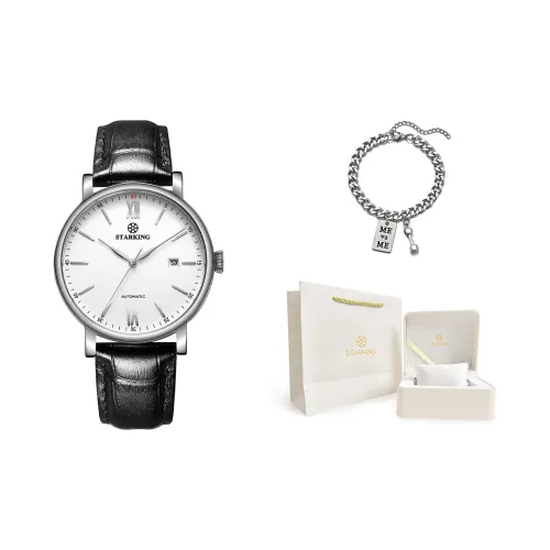 STARKING Автоматический Механический Механизм Часы Мужские Белый Циферблат