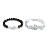 Китайский Благоприятный Животные Пара Браслет с Бусинами [Синий+Черный]