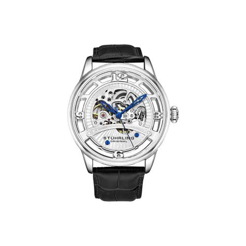 STUHRLING Автоматический Механический Механизм Мужские Часы 48 мм Серебряный