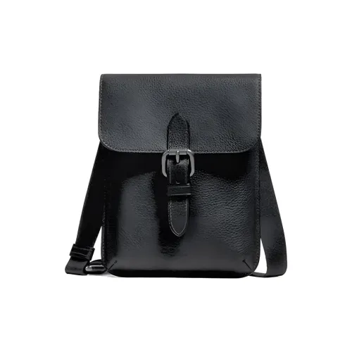 COACH Hudson Чехол для телефона из коровьей кожи сумка через плечо маленький мужской черный