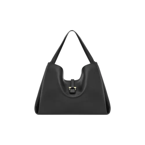 FERRAGAMO GANCINI Телячья кожа Тоут Сумка Сумка для покупок Сумка Большая Женская Черная