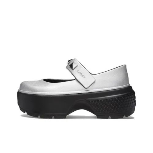 Crocs Платформа Туфли Мэри Джейн Унисекс Silver
