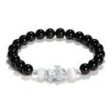 Браслет из бусин с китайскими благоприятными животными из обсидиана