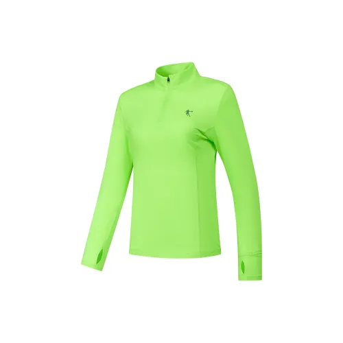 QIAODAN Feiying Бег T-рубашка Женская Летящий теневой зеленый