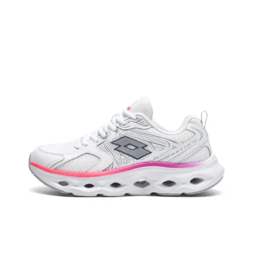 LOTTO Амортизация Отскок Устойчивость к истиранию Низ Отскок Устойчивость Низкий Топ Повседневные Беговые кроссовки Женские Белые Розовые