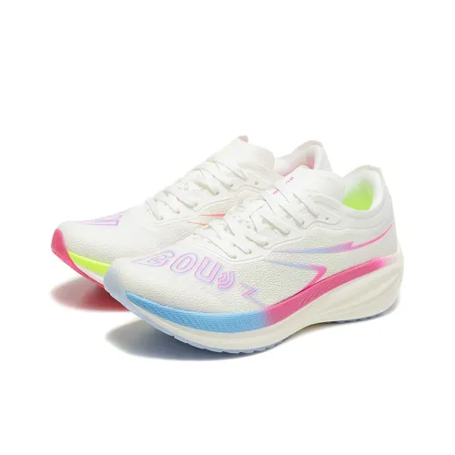 Unhooked Беговые кроссовки Низкий Верх Персиково-красный Неоновый зеленый Несоответствующие цвета Унисекс